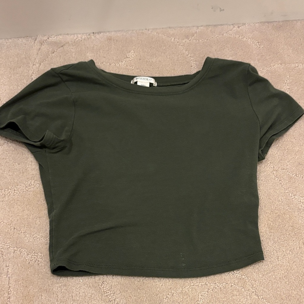 Bozzolo Olive Green Crop Top